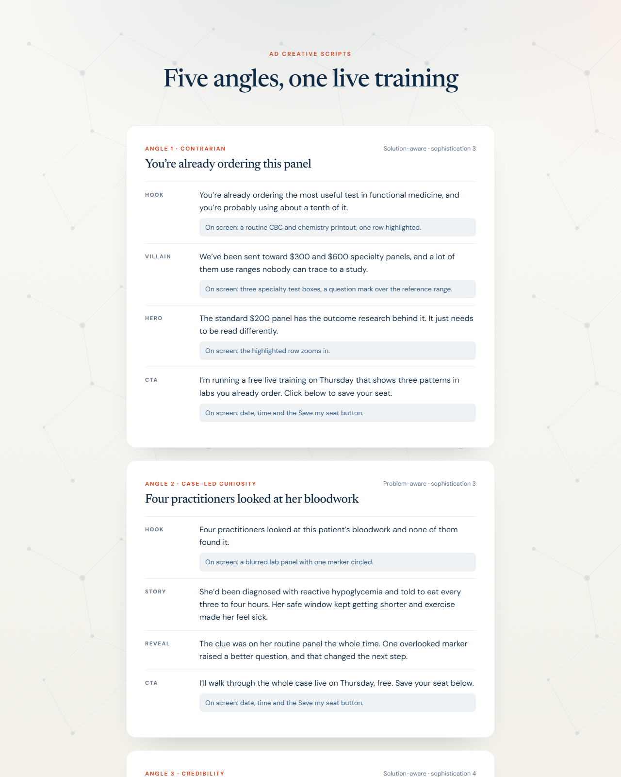 Ad creative scripts preview